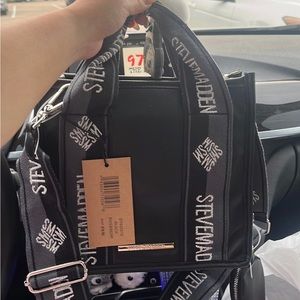 Steve Madden Black Bwebber Tote Bag